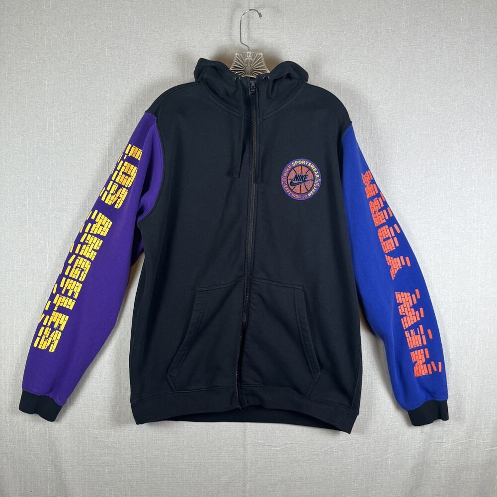 Nike Mens Hoodie SIZE XL New York to Los Angeles NBA Full Zip Colorblock Graphic